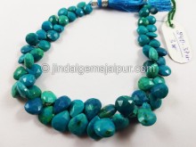 Blue Chrysocolla Faceted Heart Beads